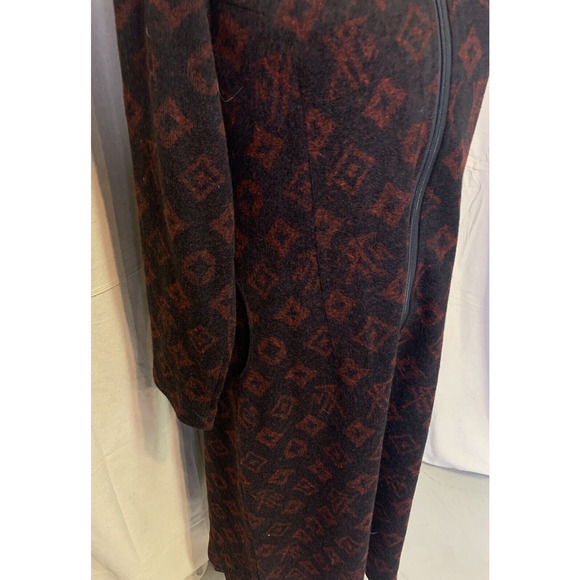 Regancy Total Fashion Midi Dress Womens Large 10/12 Black wRed Geometric Print - Picture 7 of 15